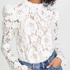 WAYF Emma Puff Sleeve Lace Top